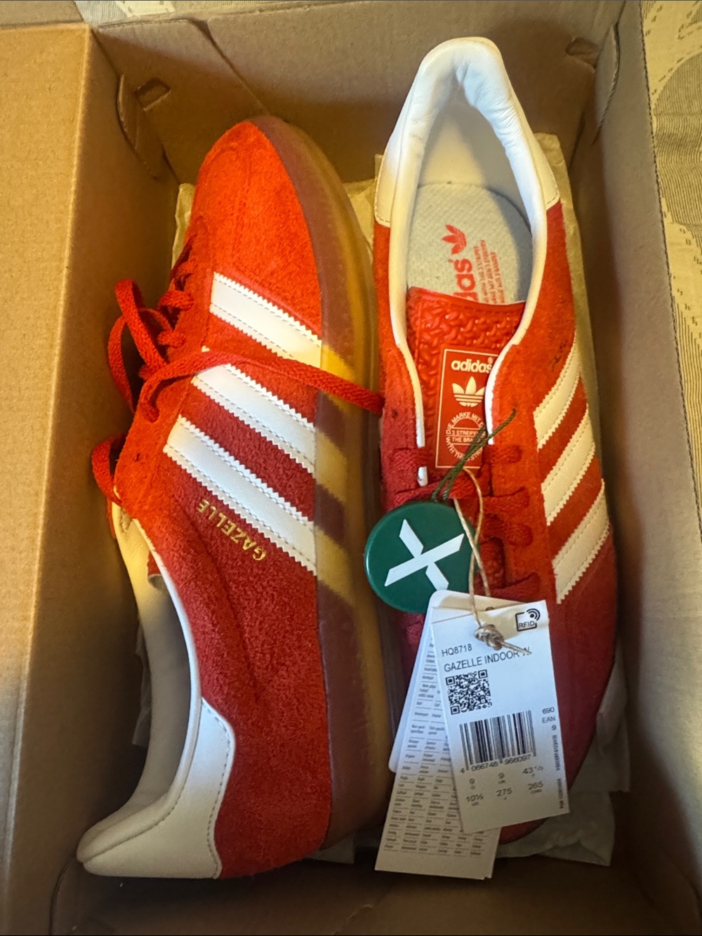 adidas Gazelle Indoor Men’s Sneakers in Red and White